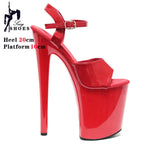 New Black Matte Stripper Shoes Woman Summer 2024 Designer Modern Sandals ultra-high heels 20cm Sexy Nightclubs Pole Dance Shoes