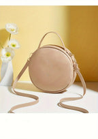 Chic Circle Crossbody Purse for Women - V-Quilted  Detachable Strap  Interior Pockets for Daily Use