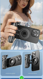 Upgraded Multi-Function Foldable Magnetic Phone Holder Selfie Stick, DSLR-Style Rotation Tripod Portable Remote ControlUpgraded