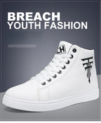 Men High Top Sneakers Fashion Leather Casual Shoes for Men Comfortable Non-slip Vulcanized Shoes Designer Outdoor Men Tenis Shoe