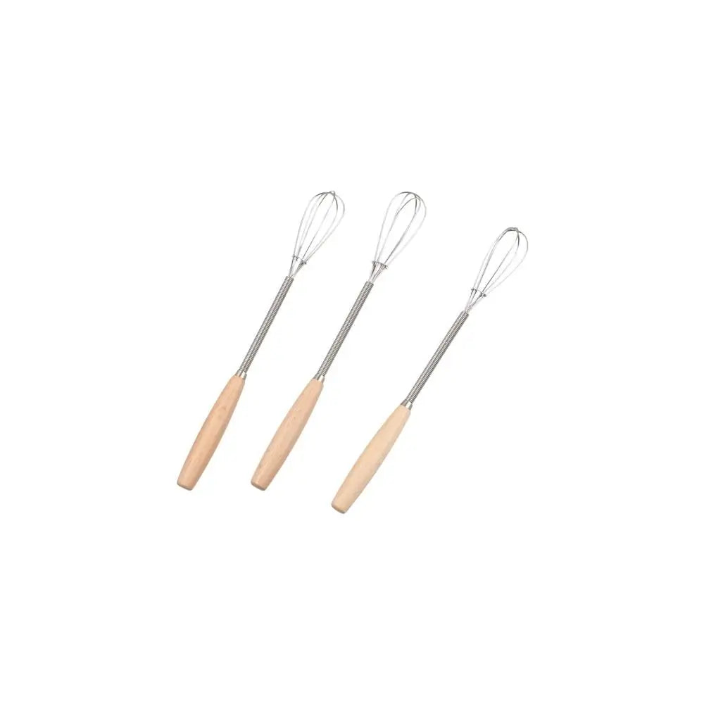 Kitchen Tools Multifunction Stainless Steel Egg Beater Wooden Handle Portable Hand Egg Beater Useful Manual Egg Beater Cooking