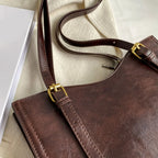 Women Vintage Shoulder Bag PU Leather Slouchy Tote Purse Large Capacity Fashion Shoulder Bag Ladies Travel Handbag