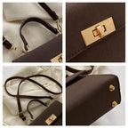Women's Plaid Crossbody Bag PU Leather - Lightweight Shoulder Purse for Office, Commute & Travel 크로스백