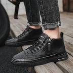 Men Boots Winter High Top Leather Shoes Fashion Cotton Shoes Fashion Ankle Boots Business Casual Outdoor Shoes Male Sneakers New