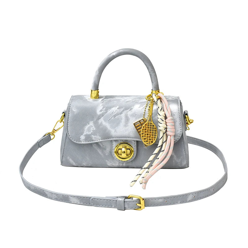 Classic Women's Leather Handbag, Crossbody Shoulder Tote Bag, Elegant Ladies Designer Purse