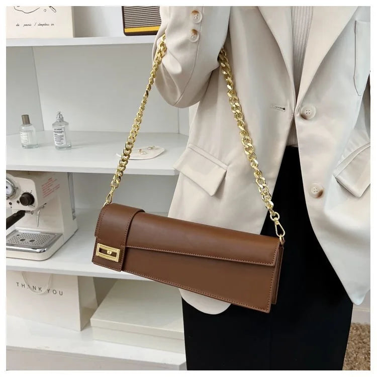 PU Leather Shoulder Bag for Women, Ladies' Purse, Rectangle, Solid, Female Handbag, High Quality, Klein Blue, Underarm, Fashion