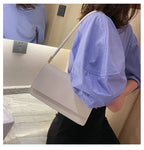 Fashionable Women Shoulder Bag PU Leather Armpit Handbag Casual Small Square Purse for Ladies Stylish Solid Color Crossbody Bag