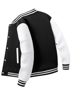 Classic Baseball Coat Men's Black White Splicing Jacket Loose Casual Baseball Hoodies Street Harajuku Warm Fleece Soft Jacket
