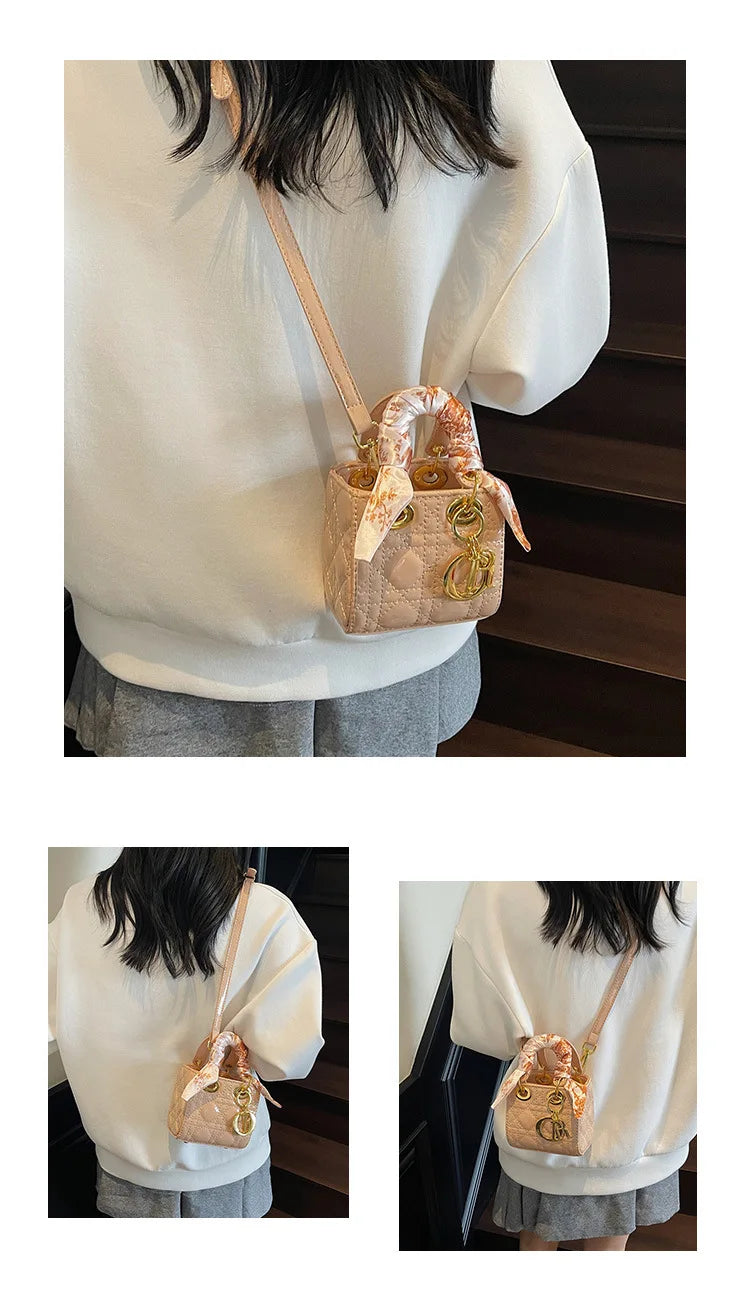 2025 Quilted Lady Dior Style Purse, Luxury Mini Chain Crossbody Shoulder Handbag