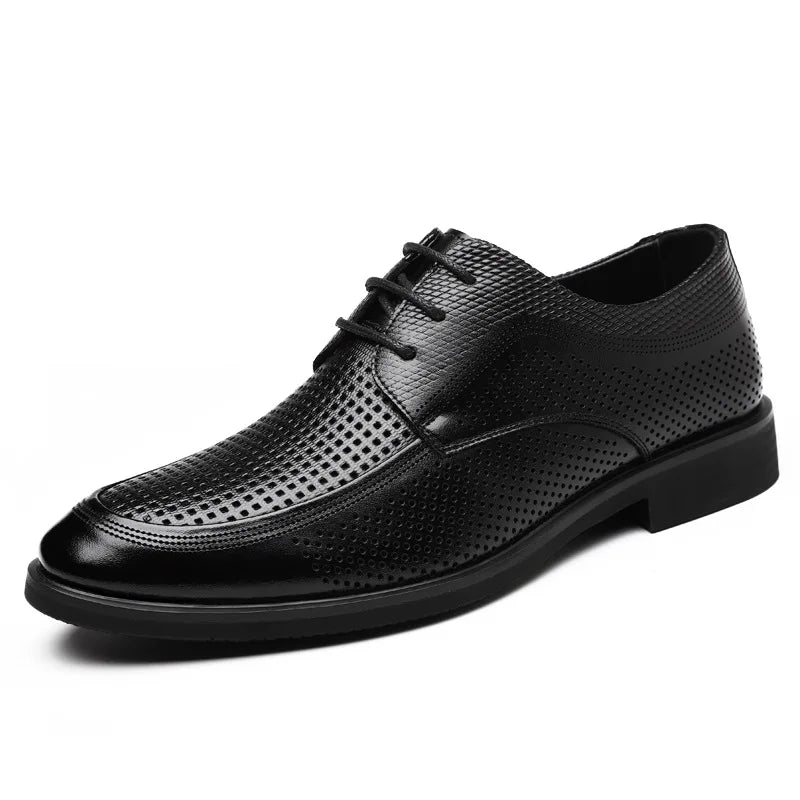 Shoes for Men Summer Breathable Hollow Out Shoe Fashion Business Dress Shoes Luxury Casual Leather Shoes for Men Loafers