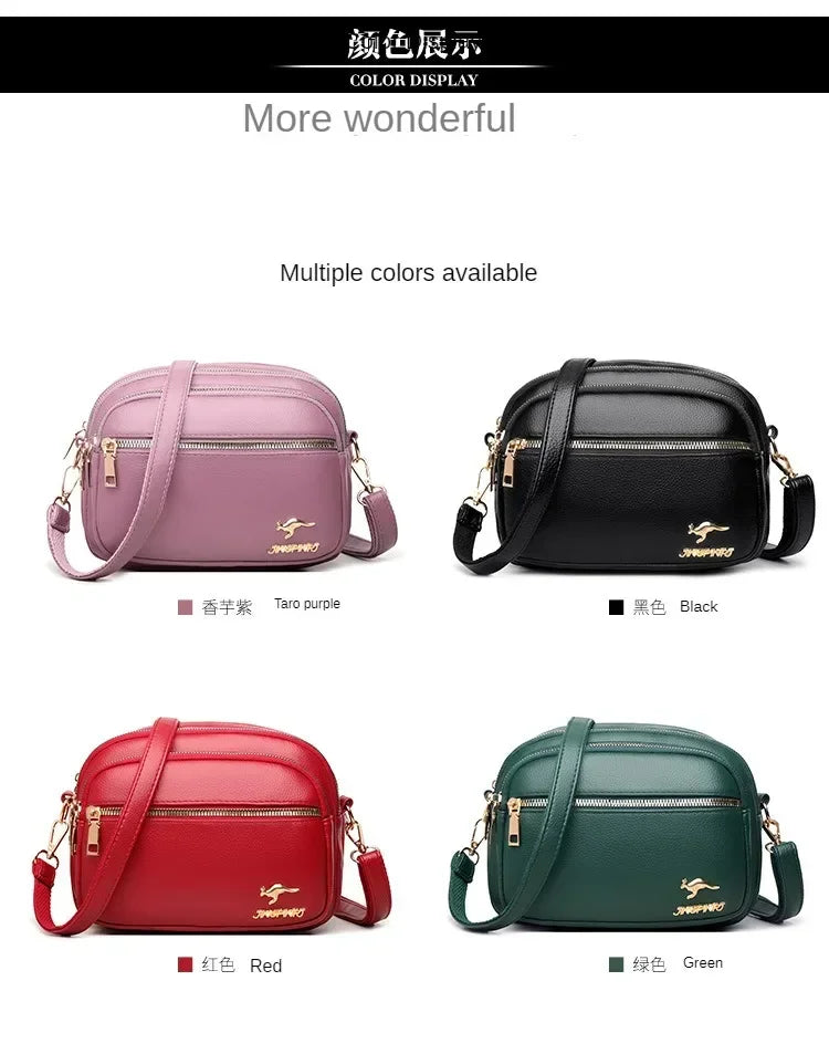 Luxury Ladies Handbag Sac High Quality Soft Leather Purse Fashion Women Shoulder Messenger Bag Multi-pocket Wear-resistant Bag