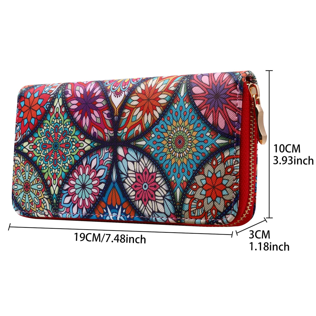 New fashionable lady zipper PU handbag purse with multiple clips and mobile phone compartments to travel, business, high-capacit