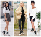 Fujin High Top Women Shoes Genuine Leather 8cm Platform Boots Ankle Wedge Hidden Heel Zip Autumn Warm Fur Winter Shoes Sneakers