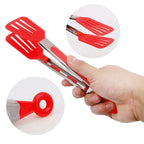 Kitchen Cooking Tools Non-Stick Kitchen Tongs Stainless Steel Handle Utensil Pizza Bread Steak Clip Salad Serving BBQ Tongs