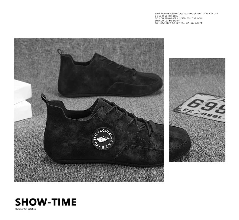 MAEDEF Men's Loafers Lightweight Driving Casual Thin Bottom Flats Shoes Soft Sole Comfortable Non Slip Lace-up Walking Shoes Men