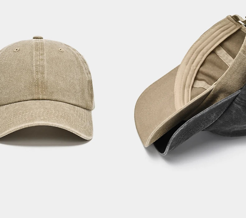 Baseball Cap Washed Cotton Men Women Snapback Hat Vintage Hip Hop Caps Solid Color Dad Hat Bone Casquette Outdoor Casual Sport