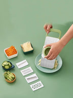 Kitchen 5 in 1 Stainless Steel Multifunctional Safe Manual Vegetable Slicer Cutter Potato Shredders Garlic Carrot Grater Chopper