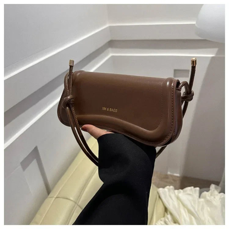Ladies Shoulder Crossbody Bags  Women Underarm Bags Solid Color Small Top-handle Bags Purse Female Daily Handbags PU Leather