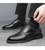 Shoes for Men Summer Breathable Hollow Out Shoe Fashion Business Dress Shoes Luxury Casual Leather Shoes for Men Loafers