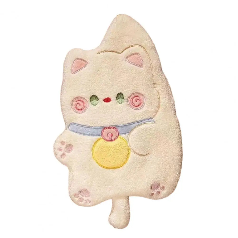 Kitchen Hand Towel Cartoon Cat Shape Highly Water Absorbent Face Washing Towel Coral Fleece Hanging Towel Home Decoration