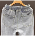 Men's Casual Loose Straight Leg Jeans Thin Wear Resistant Spring Autumn Vintage Workwear Durable Cotton Denim Trousers