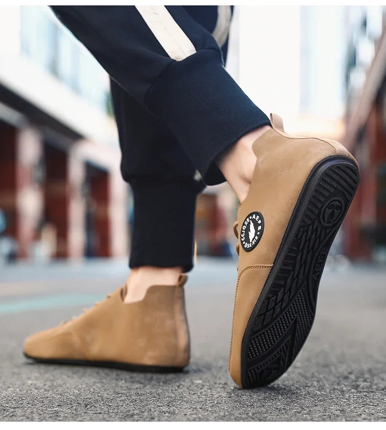 MAEDEF Men's Loafers Lightweight Driving Casual Thin Bottom Flats Shoes Soft Sole Comfortable Non Slip Lace-up Walking Shoes Men