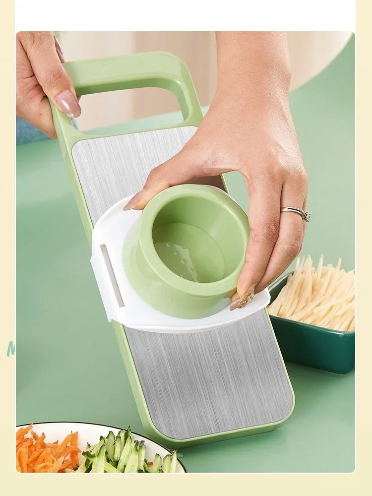 Kitchen 5 in 1 Stainless Steel Multifunctional Safe Manual Vegetable Slicer Cutter Potato Shredders Garlic Carrot Grater Chopper